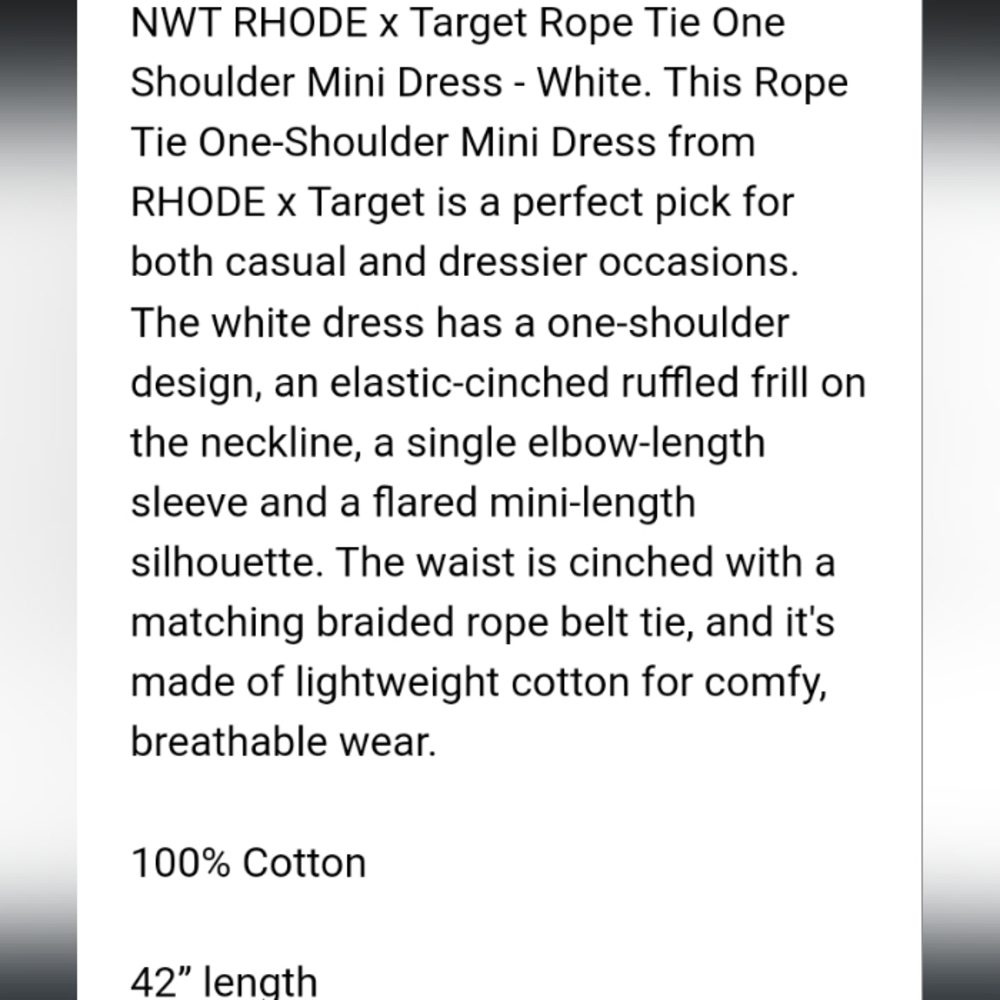RHODE X TARGET WHITE ONE SHOULDER GODDESS DRESS  BELTED PLUS SIZE 1XL NWT - Picture 15 of 16